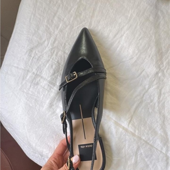 Dolce Vita Black Heeled Slingback Shoes - Picture 3 of 3